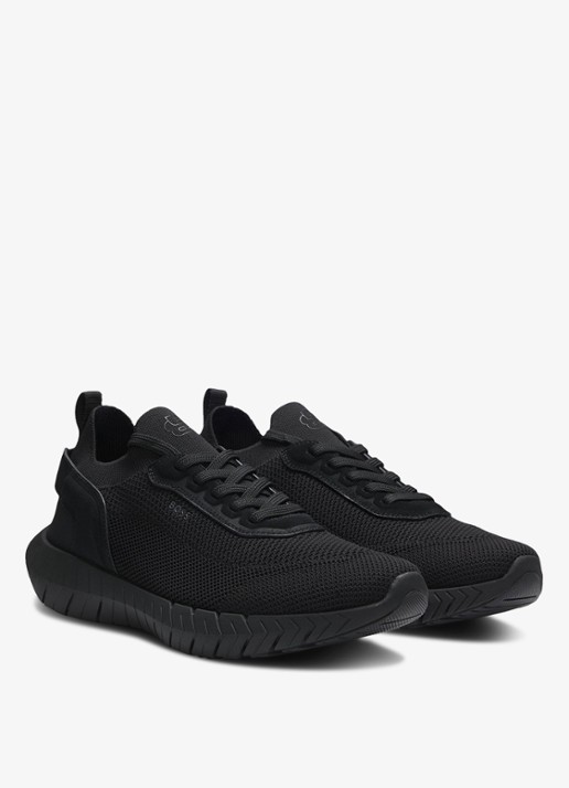 BOSS Boss-Motion sneaker met gebreid bovenwerk - voorkant 2 zwart