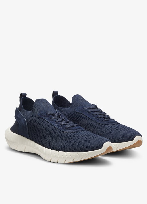 BOSS Boss-Motion sneaker met gebreid bovenwerk - voorkant 2 donkerblauw