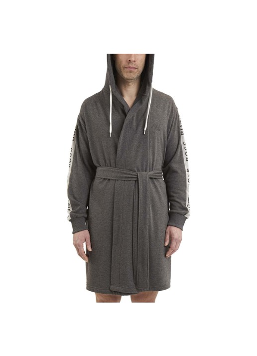 BOSS BOSS-SEN Charcoa     Bath robe - voorkant 2 grijs