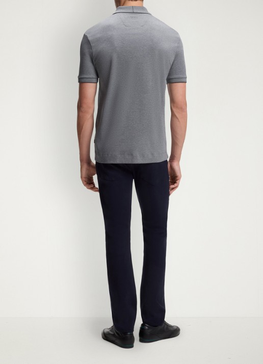 BOSS BOSS x ASTON MARTIN regular fit polo met logo - achterkant middengrijs