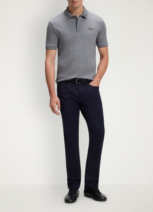 BOSS BOSS x ASTON MARTIN regular fit polo met logo - voorkant 5 middengrijs
