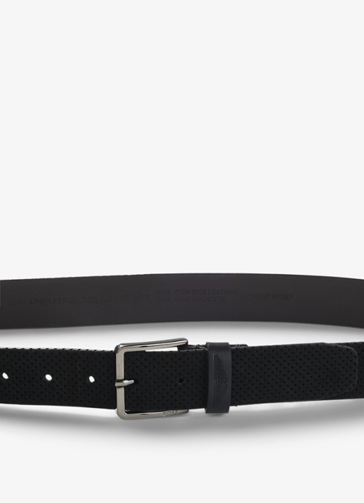 BOSS BOSS x ASTON MARTIN riem van leer - achterkant 3 zwart