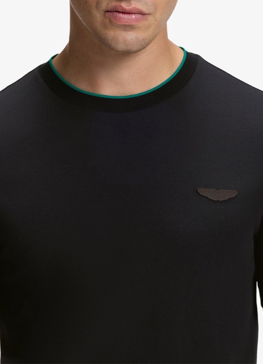 BOSS BOSS x ASTON MARTIN T-shirt met gestreept detail - detail 3 zwart