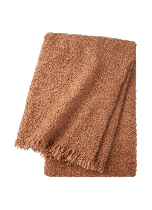 BOSS Boucle plaid in wolblend 130 x 170 cm