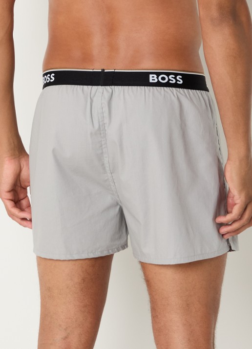BOSS Boxershorts met logoband in 2-pack - achterkant 3 grijs