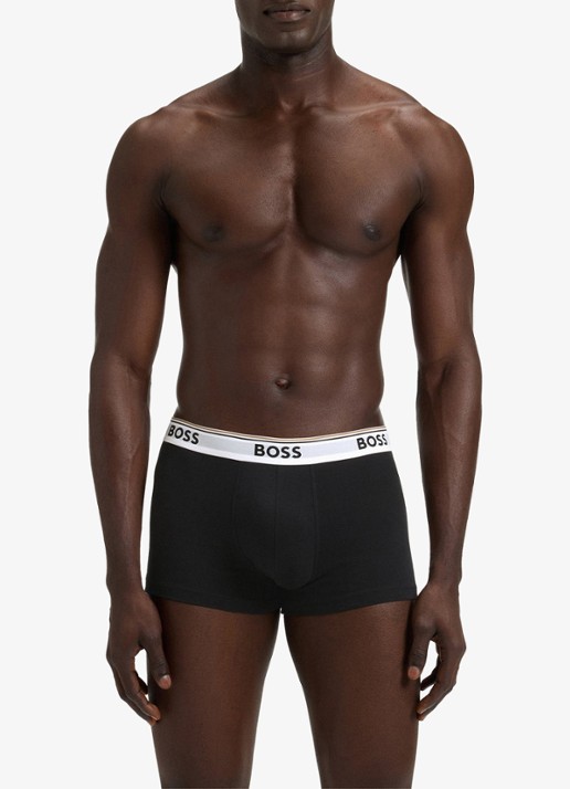 BOSS Boxershorts met logoband in 3-pack - voorkant 5 zwart