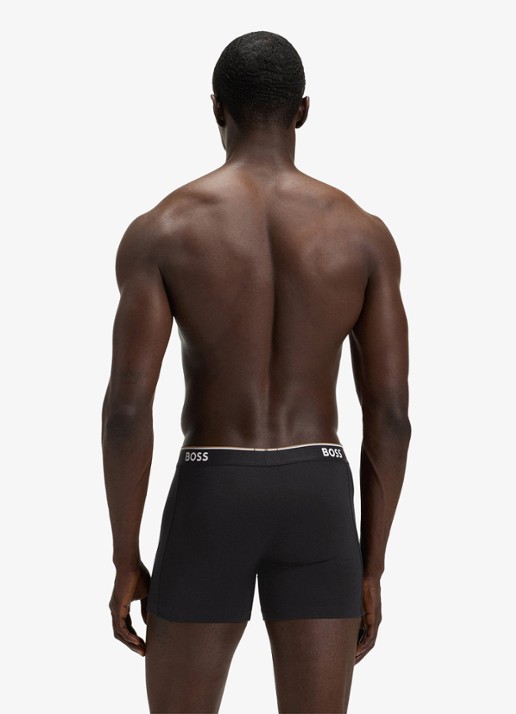 BOSS Boxershorts met logoband in 3-pack - achterkant 3 zwart