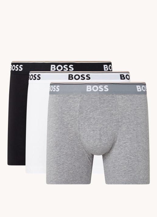 BOSS Boxershorts met logoband in 3-pack - voorkant 2 wit
