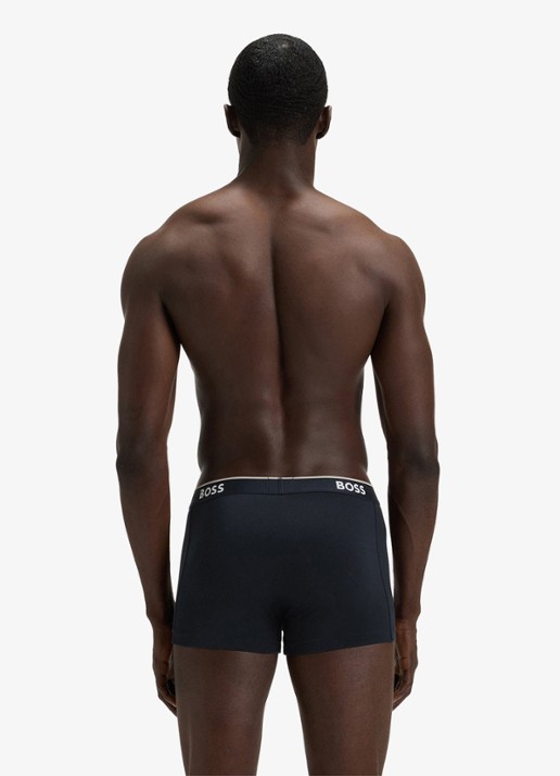 BOSS Boxershorts met logoband in 3-pack - achterkant 3 blauwgrijs