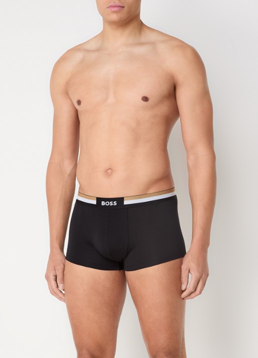BOSS Boxershorts met logoband in 3-pack - voorkant 4 zwart