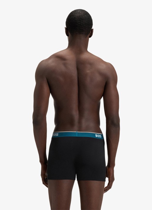 BOSS Boxershorts met logoband in 3-pack - achterkant petrol