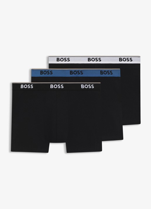 BOSS Boxershorts met logoband in 3-pack - voorkant black-003 / zwart
