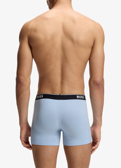BOSS Boxershorts met logoband in 3-pack - achterkant 5 open blue-462 / blauw