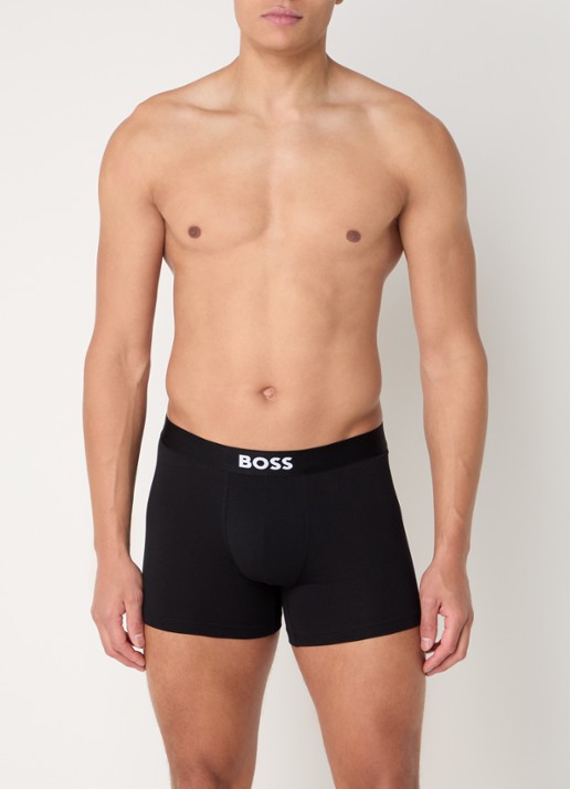BOSS Boxershorts van  katoen in 3-pack - voorkant zwart