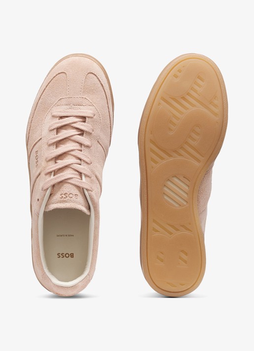 BOSS Brenta sneaker van suède - achterkant 4 lichtroze
