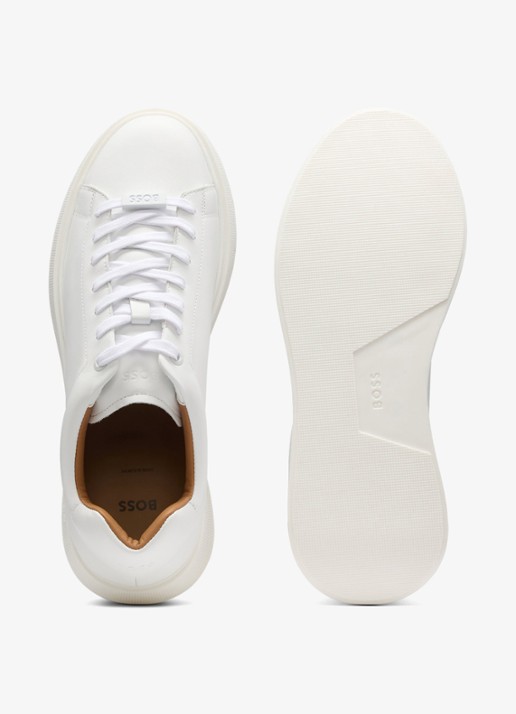 BOSS Bulton Runn sneaker van leer  - detail 2 gebroken wit