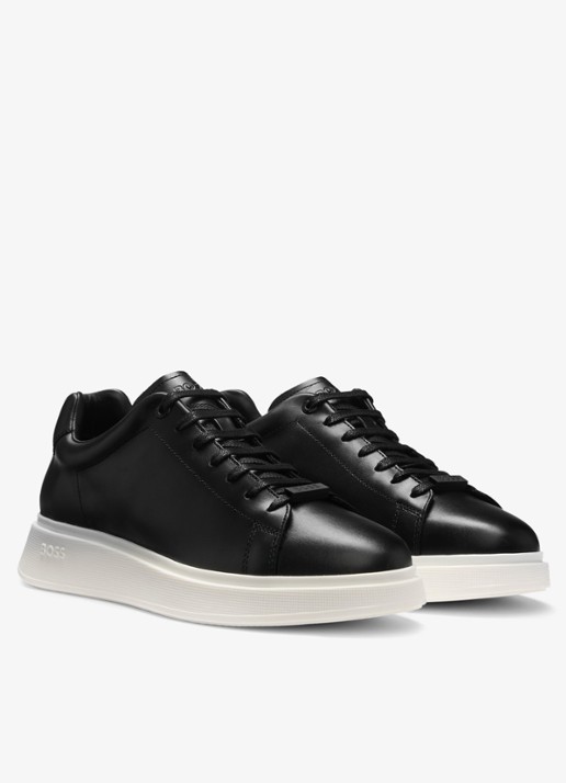 BOSS Bulton Runn sneaker van leer  - detail 3 zwart