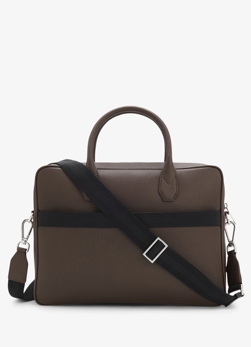BOSS Businesstas van leer - achterkant 4 dark brown-209 / bruin