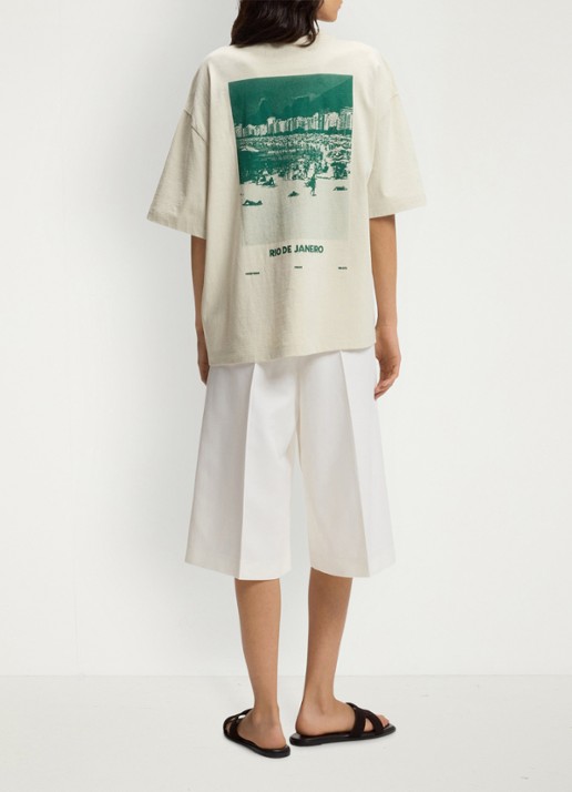 BOSS C_Eboys_2 T-shirt met logo- en backprint - achterkant open green-354 / groen