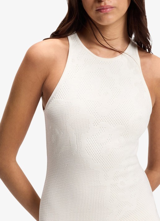 BOSS C_Farseille midi jurk met bloemenprint - detail 4 open white-118 / wit