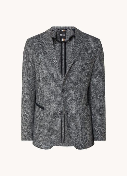 BOSS C-Jaye regular fit colbert in scheerwolblend - voorkant grijs