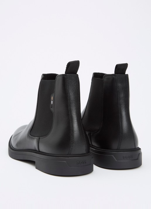 BOSS Calev chelsea boot van leer - achterkant zwart