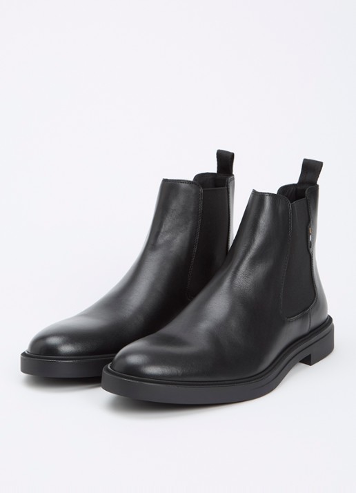 BOSS Calev chelsea boot van leer - detail 3 zwart