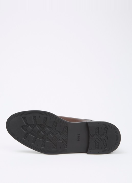 BOSS Calev chelsea boot van leer - detail 2 donkerbruin
