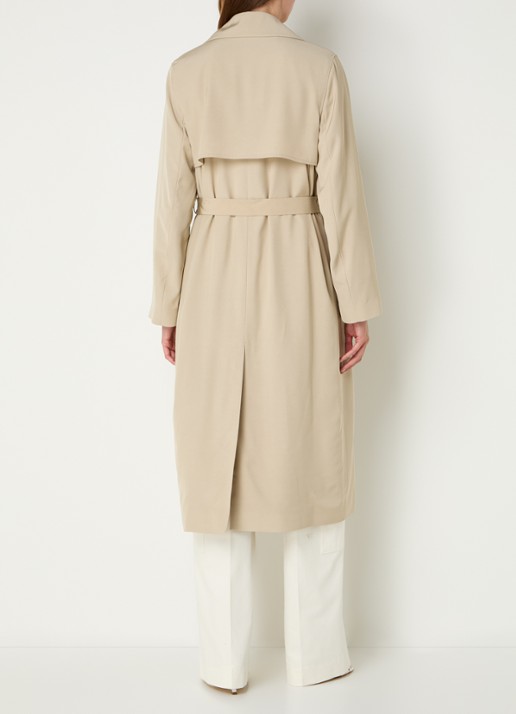 BOSS Calissya trenchcoat met strikceintuur - achterkant beige