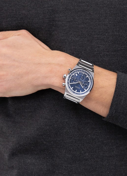 BOSS Candor Chrono horloge HB1514250 - voorkant 2 zilver