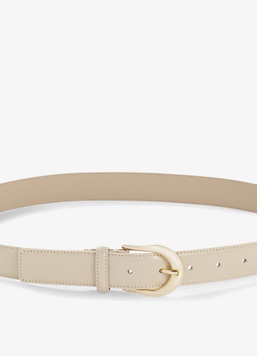 BOSS Carol riem van leer - detail 4 creme