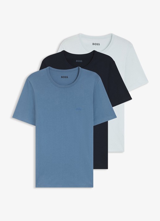 BOSS Classic T-shirt van  katoen in 3-pack - voorkant 5 roze