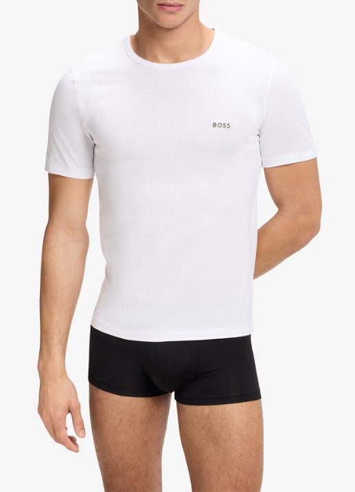 BOSS Classic T-shirt van  katoen in 3-pack - detail 5 geel