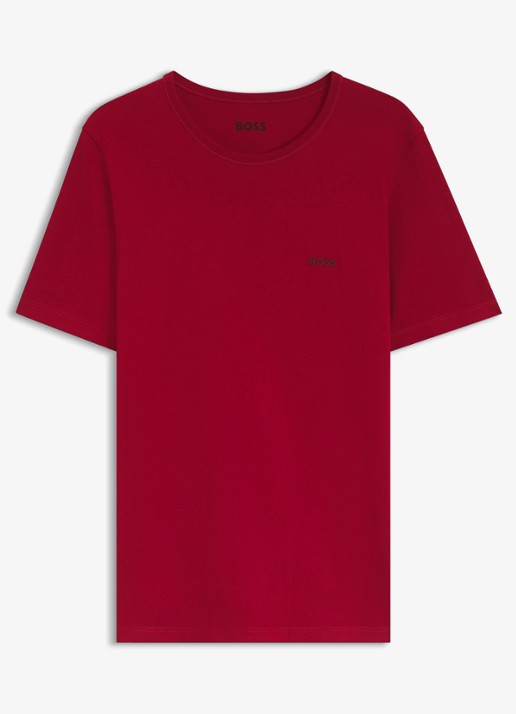 BOSS Classic T-shirt van  katoen in 3-pack - voorkant open red-644 / rood