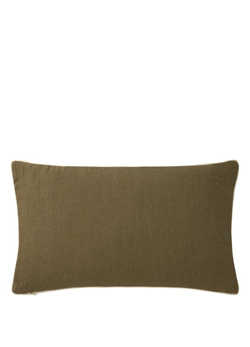 BOSS Clayton sierkussenhoes van linnen 31 x 55 cm - voorkant 5 bruin
