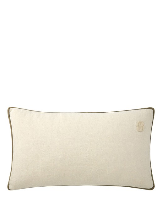 BOSS Clayton sierkussenhoes van linnen 31 x 55 cm - voorkant 2 wit