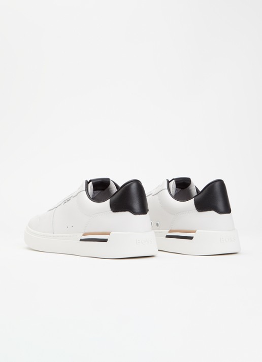 BOSS Clint sneaker van leer met logo - achterkant 10 wit