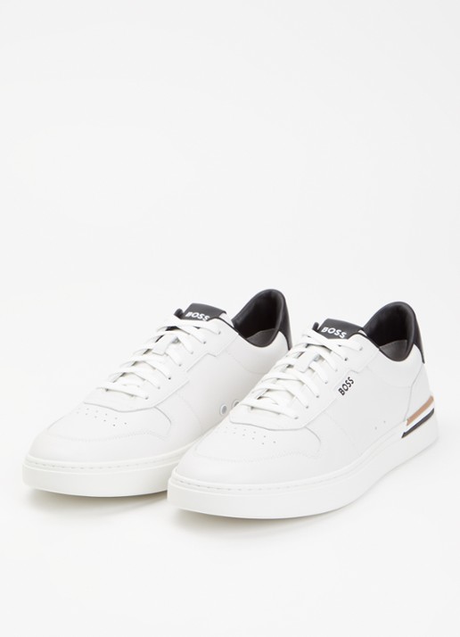 BOSS Clint sneaker van leer met logo - detail 6 wit