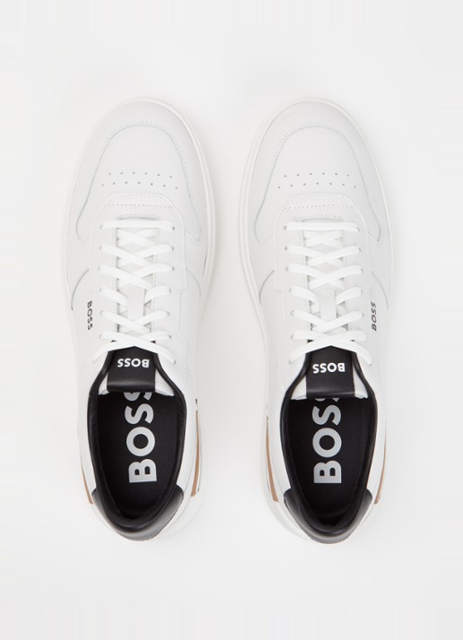 BOSS Clint sneaker van leer met logo - detail 7 wit