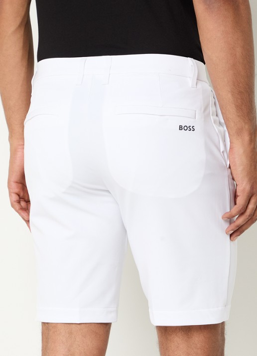 BOSS Commuter loose fit korte broek met steekzakken - achterkant 4 white-100 / wit