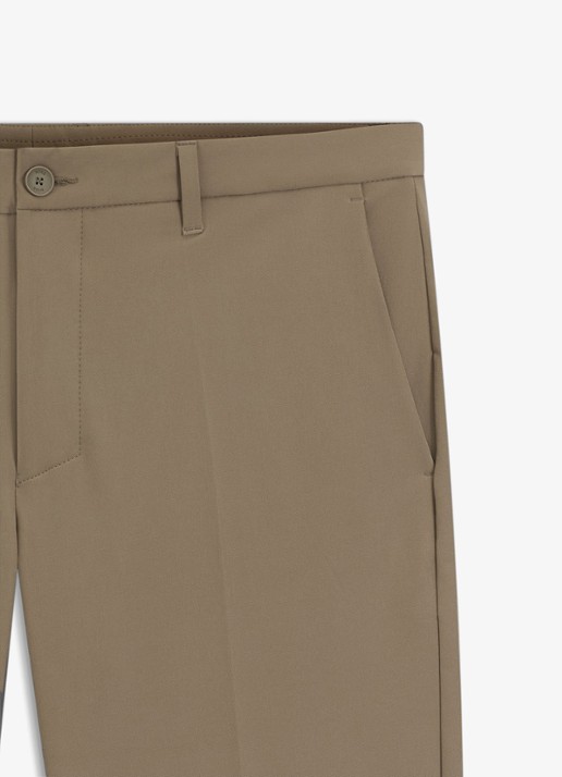 BOSS Commuter loose fit korte broek met steekzakken - detail 3 donkerbeige
