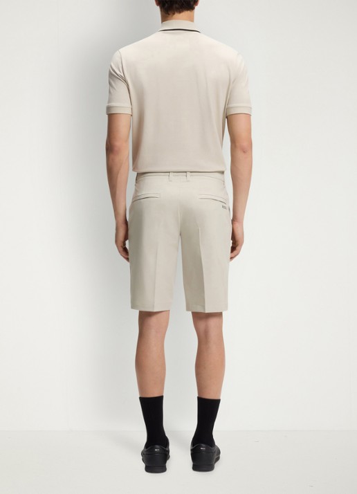 BOSS Commuter loose fit korte broek met steekzakken - achterkant 6 light beige-271 / beige