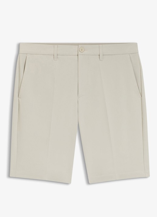 BOSS Commuter loose fit korte broek met steekzakken - voorkant 4 light beige-271 / beige