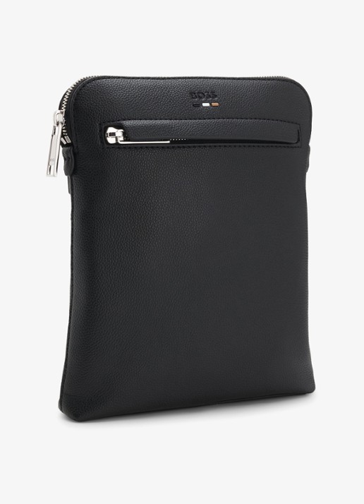 BOSS Crossbodytas met logo en verstelbare schouderriem - detail zwart