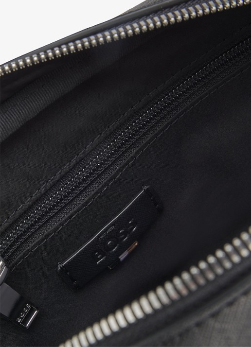 BOSS Crossbodytas met logo - detail zwart
