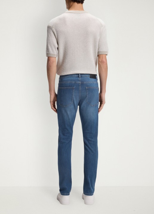 BOSS DELAWARE BO slim fit jeans met medium wassing - achterkant 4 medium blue-422 / blauw