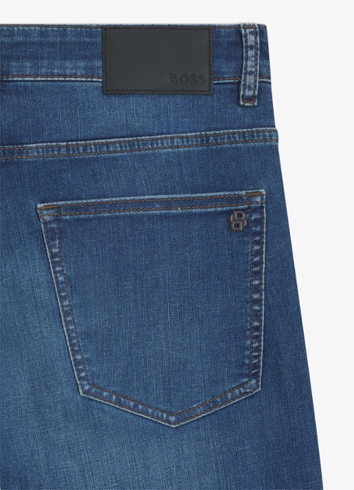 BOSS DELAWARE BO slim fit jeans met medium wassing - detail 3 medium blue-422 / blauw