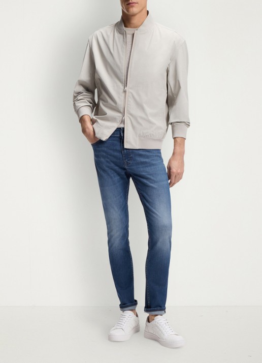BOSS DELAWARE BO slim fit jeans met medium wassing - voorkant 6 medium blue-422 / blauw