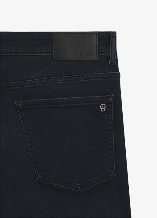 BOSS Delaware slim fit broek met logo - detail 6 denim