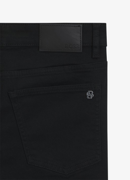 BOSS Delaware slim fit jeans met gekleurde wassing - detail 5 zwart